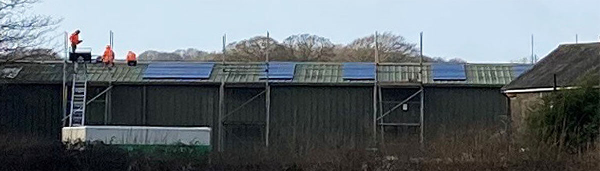 Solar Panels During Installation