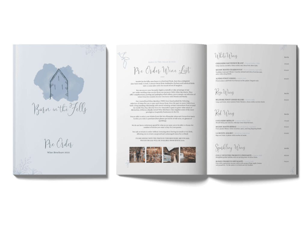 Barn in the Fells Wine Brochure mock up 2025 2