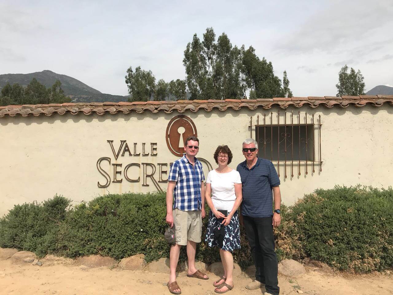 Craig with Adrian and Janette during their trip to visit Valle Secreto in Chile in 2018.